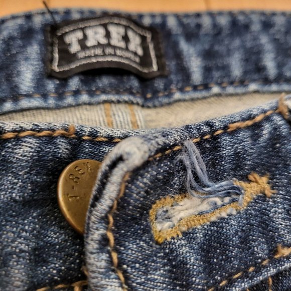 T-Rex Korean Regular Fit Jeans Light Blue Denim Size 25 - Picture 3 of 4